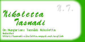 nikoletta tasnadi business card